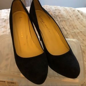 Bettye Muller Navy Suede Heels
